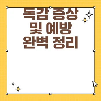 A형 독감 증상 완벽 가이드와 예방 방법 선행